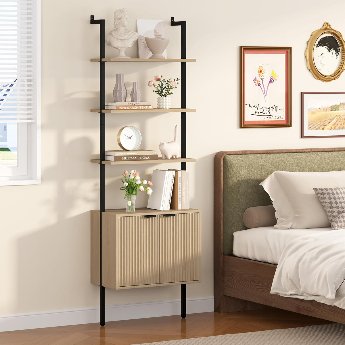 73" Tall Bookshelf with Cabinet L4569