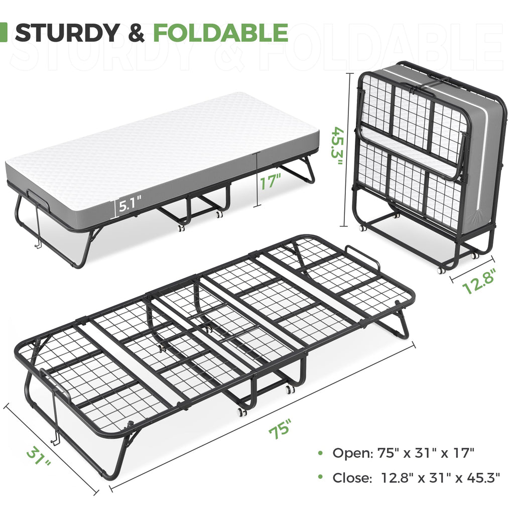 75" × 31" Folding Bed with Mattress N36514