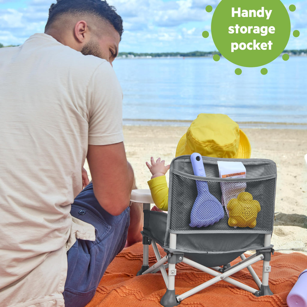 Portable Booster Seat, 3-in-1 Floor Seat, Travel High Chair with Feeding Tray, Grey N863