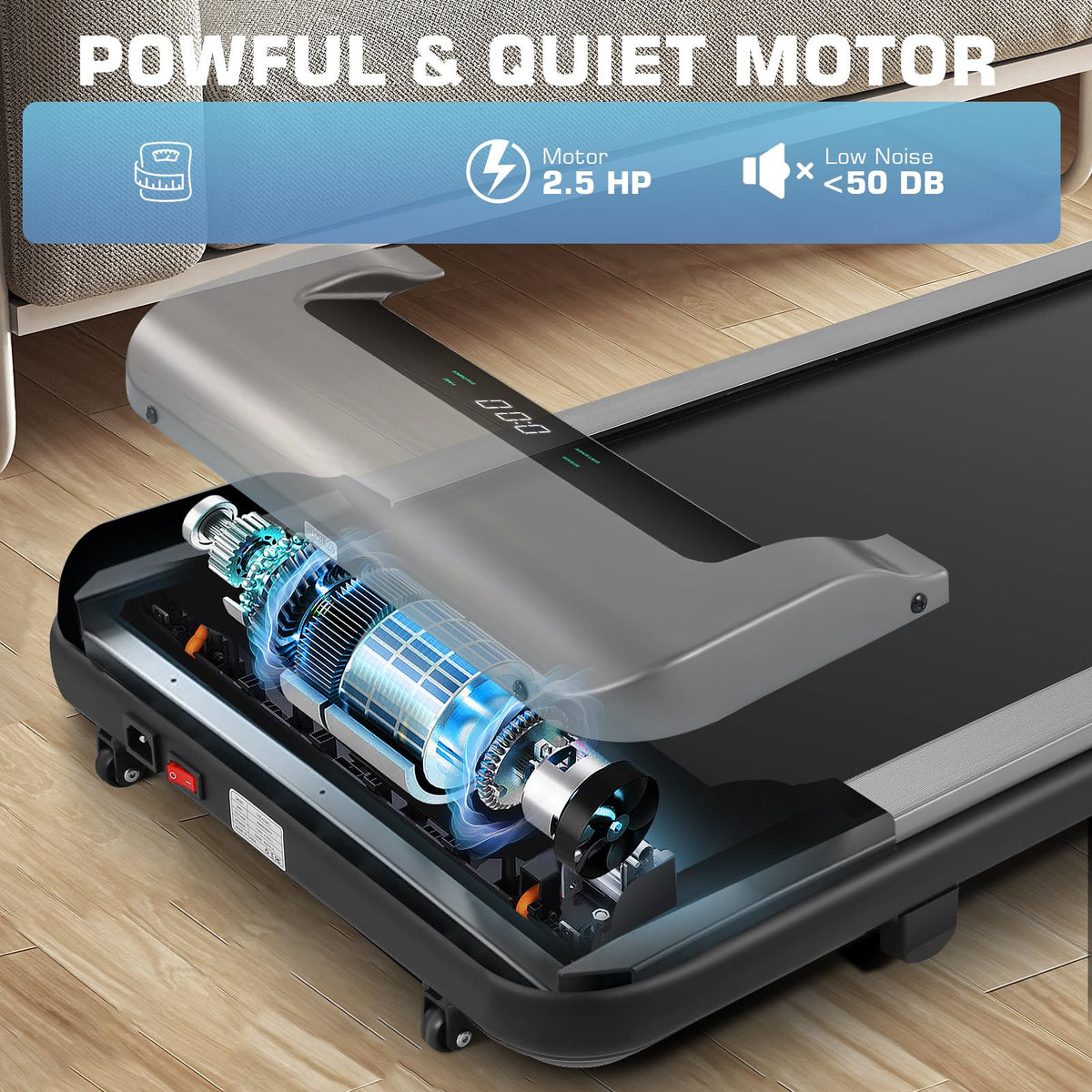 3 in 1 Under Desk Treadmill 2.5 HP Portable Z2726