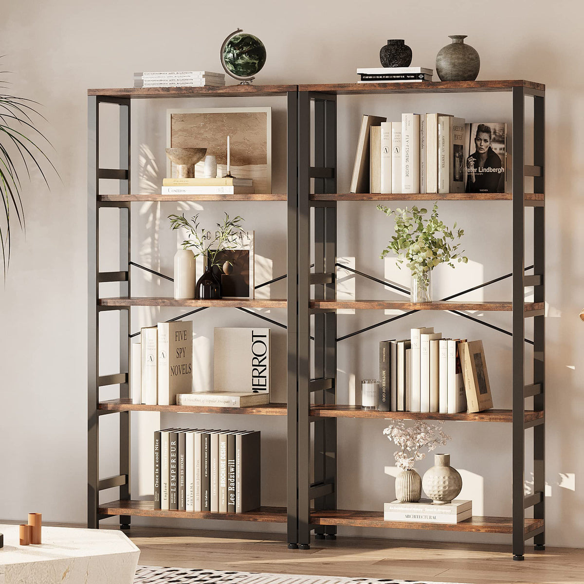 31.5" 5-Tier Industrial Bookshelf G149