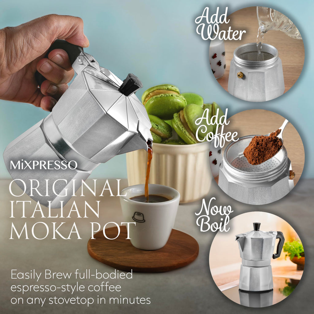 3 Cup Moka Pot Stovetop Espresso Maker H75155