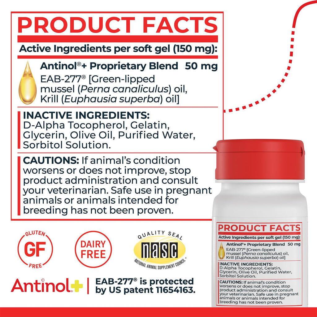 Hip & Joint Supplement for Dogs, 60 Soft Gels J832