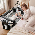 4 in 1 Portable Baby Playard, Baby Bedside Crib, Grey A3424