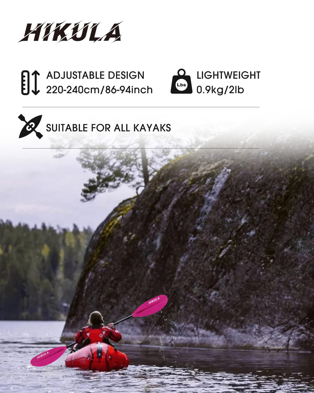 Adjustable Floating Kayak Paddles 3 Piece D9653