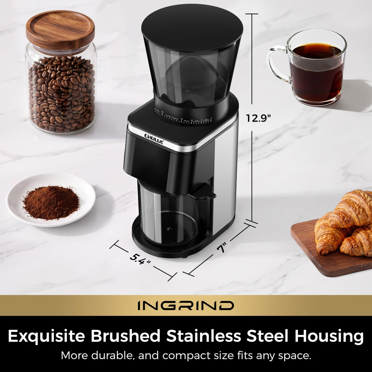 Electric Coffee Grinder with 60 Grind Settings Q91371