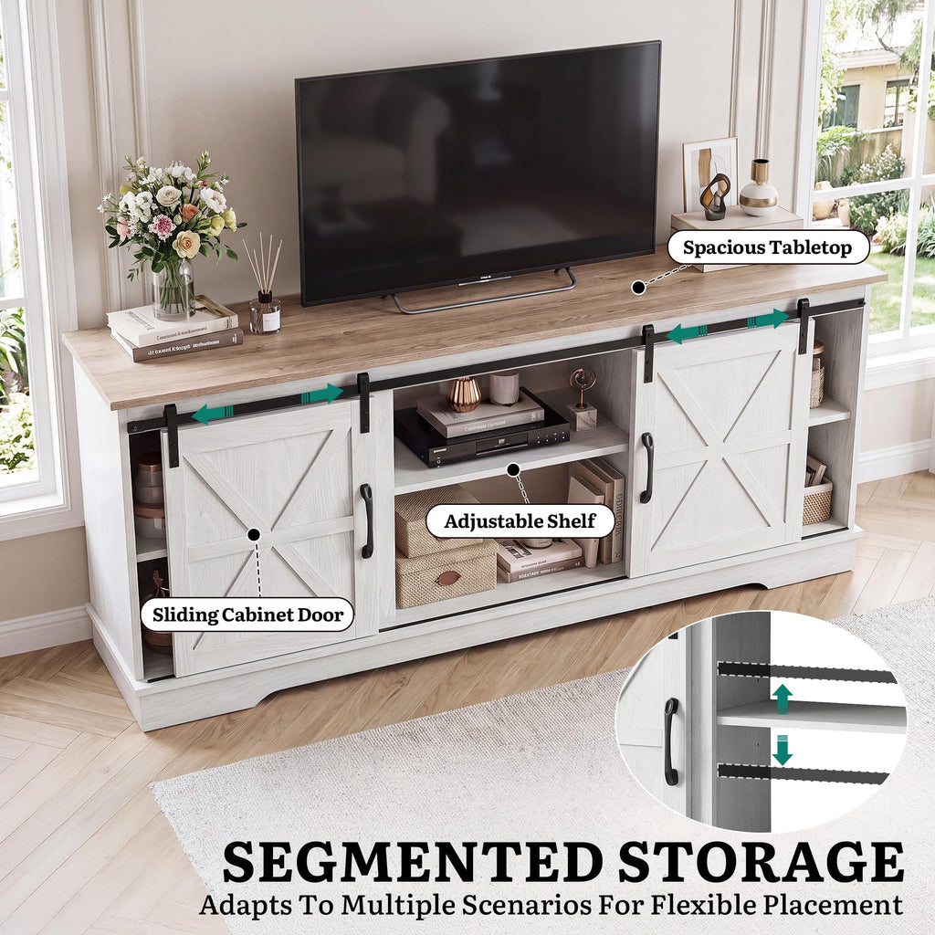White Grey Wash TV Stand H3607
