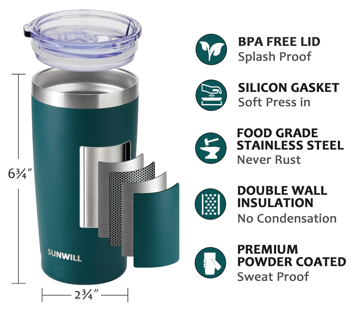 20 oz Insulated Stainless Steel Tumbler Set of 2 Z5008