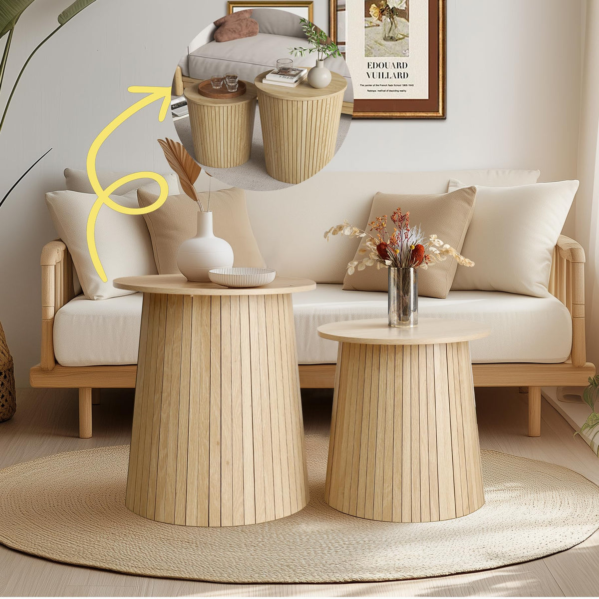 2-Piece Round Coffee Table Set Y2250