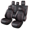 Waterproof Leather Seat Covers Full Set Black Red R334990