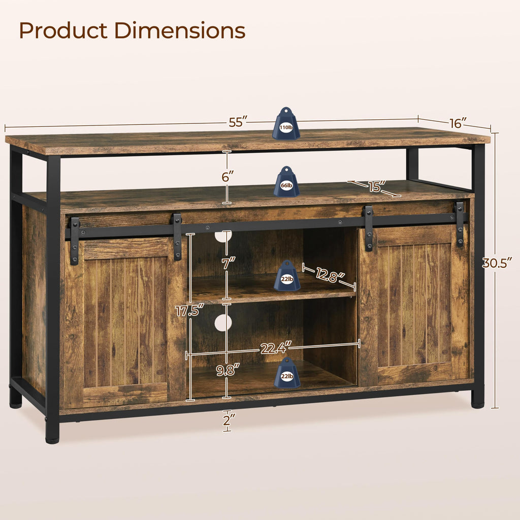 Tall Farmhouse TV Stand for 65 Inch TV Z399