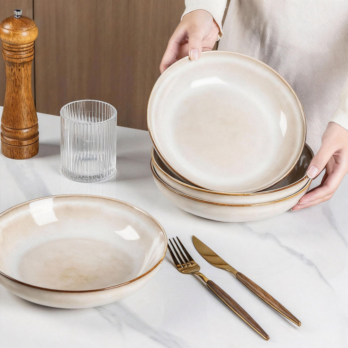 Ceramic Pasta Bowls Set of 4 S92326