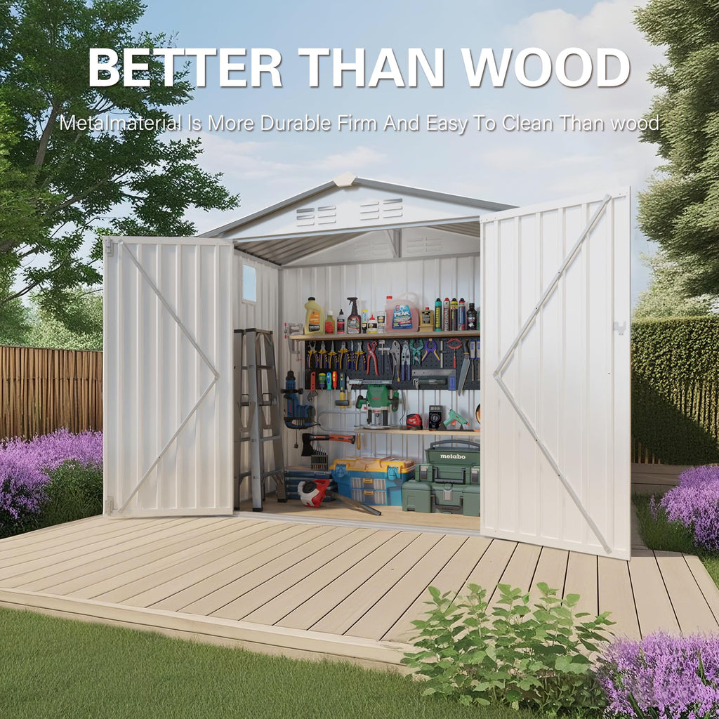 6x3.6FT Metal Outdoor Storage Shed with Lockable Door and Clear Window C49224
