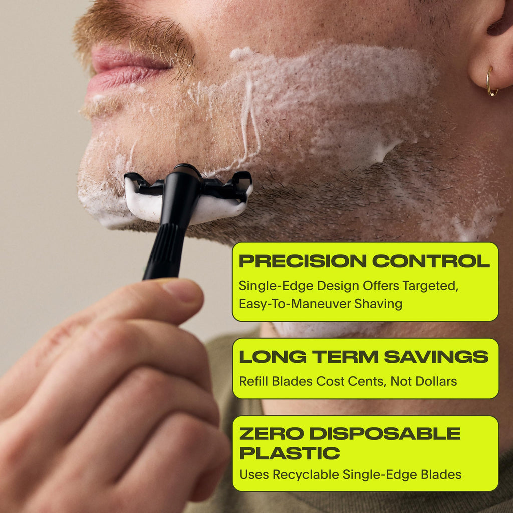 Black All-Metal Single Blade Razor V1924