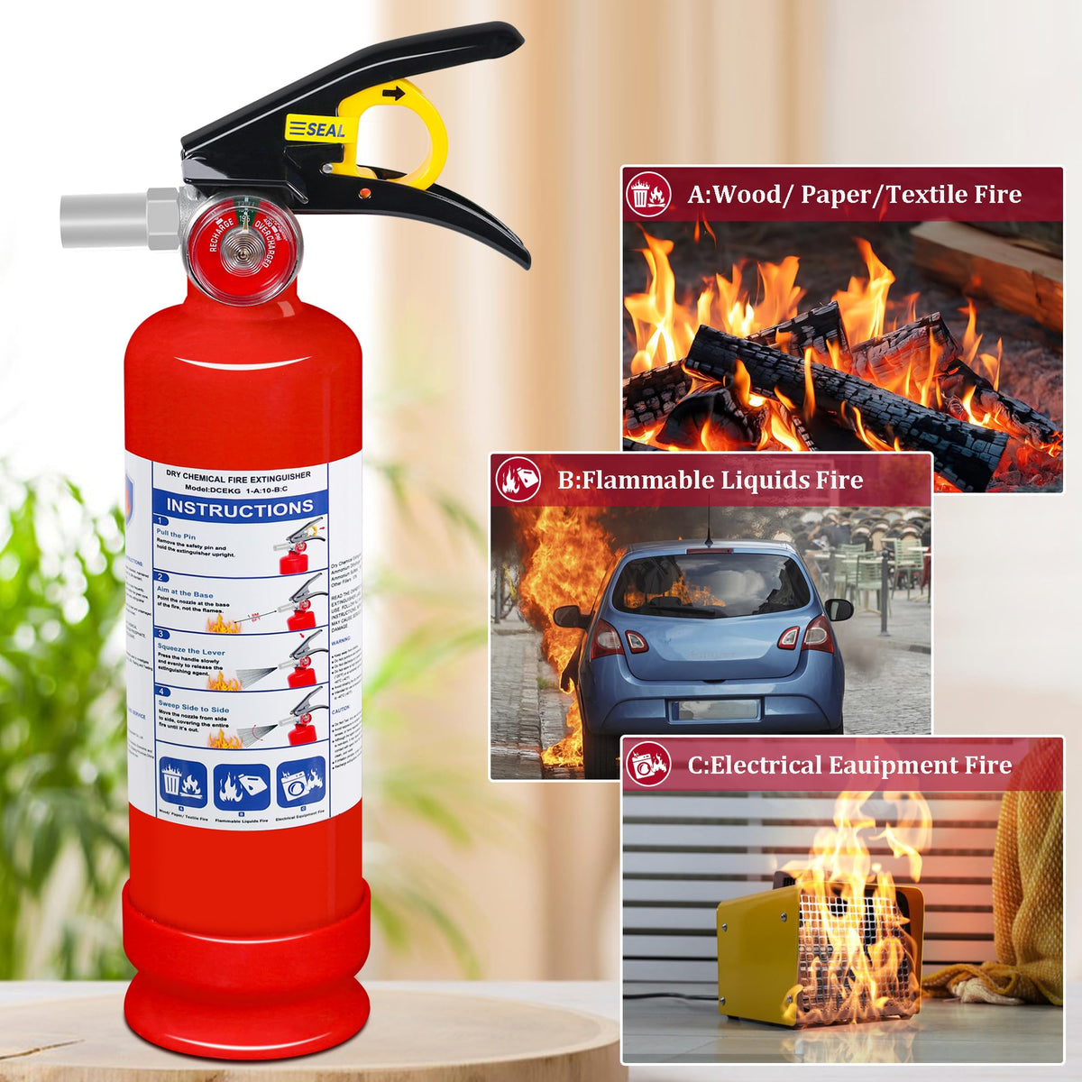 2-Pack 2.5 lb ABC Dry Chemical Fire Extinguisher T268686