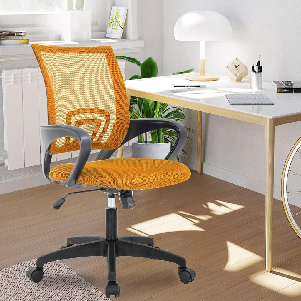 Orange Mesh Mid-Back Office Chair K2681