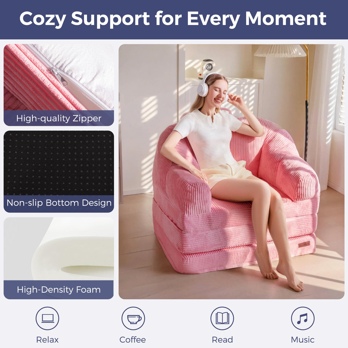 Folding Sofa Bed with Backrest Q344774