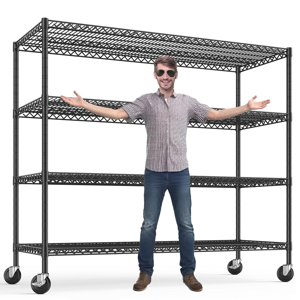 4-Tier Heavy Duty Shelving with Wheels N7515