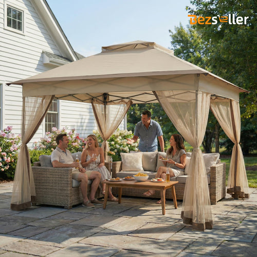 11x11 Pop Up Gazebo with Mosquito Netting D854977