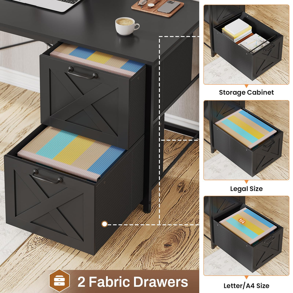 L Shaped Corner Gaming Desk with Drawers Q470599