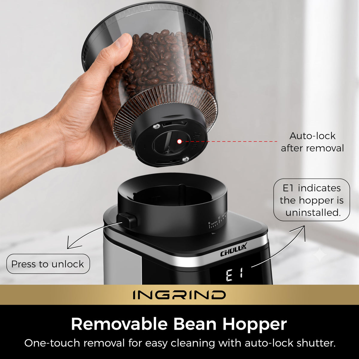 Electric Coffee Grinder with 60 Grind Settings Q91371