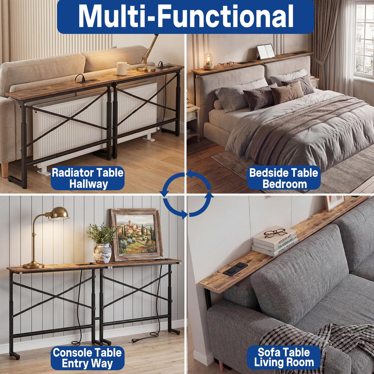 78.8 Inch Narrow Console Table with 2 AC Outlet Q31734