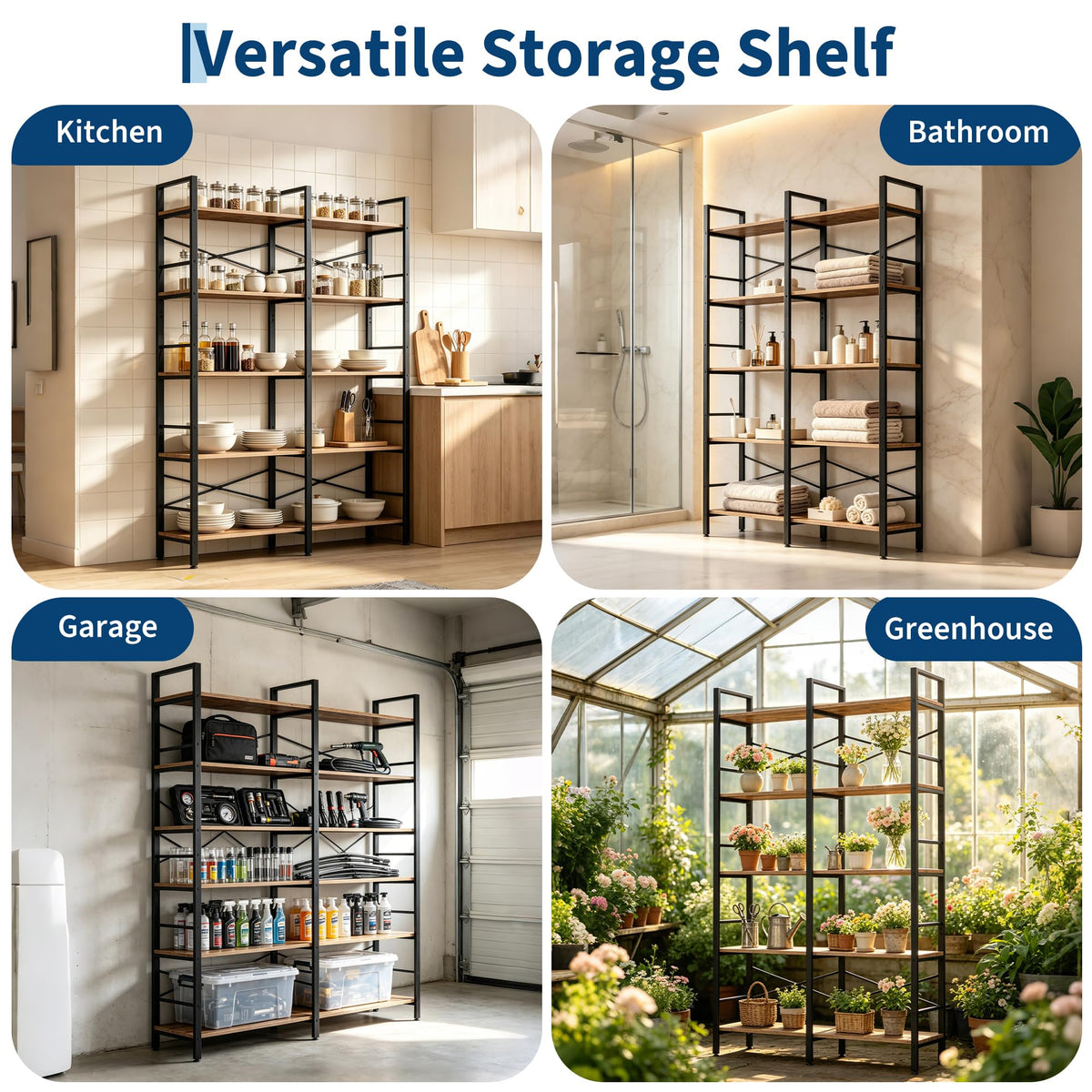 5 Tier Bookshelf with 10 Open Shelves K49987