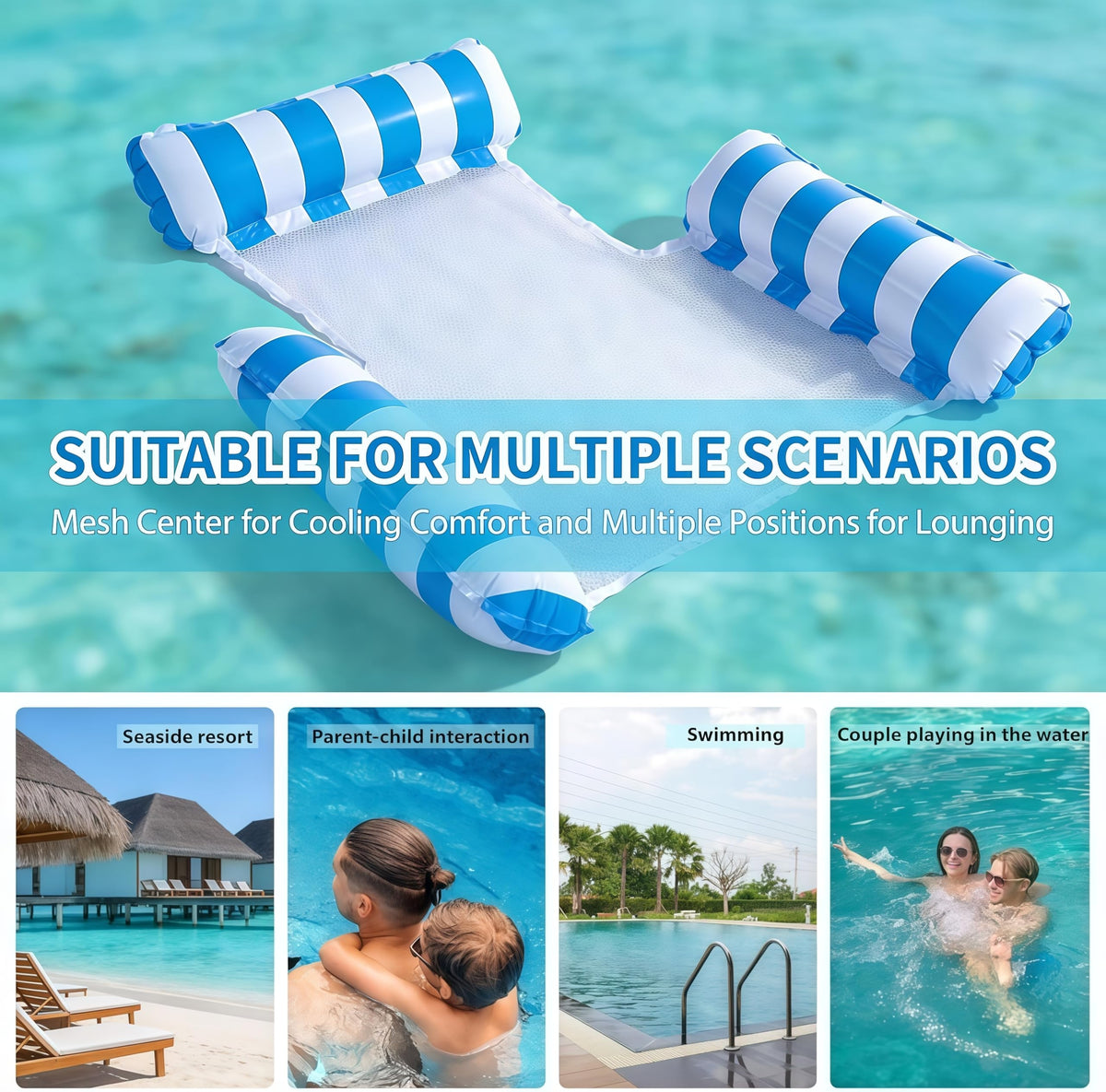 4 Pack Inflatable Pool Float Chair Q142
