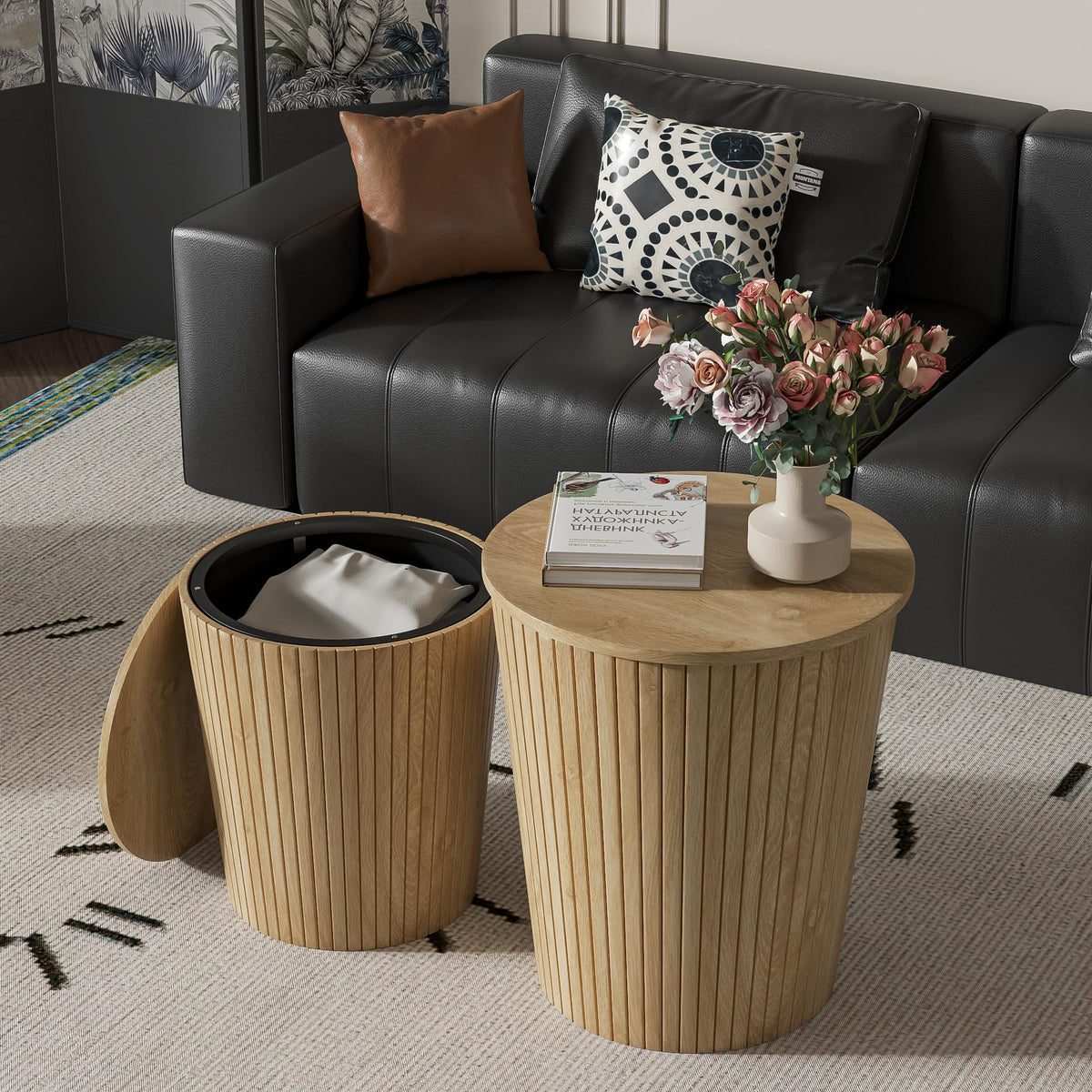 2-Piece Round Coffee Table Set Y2250