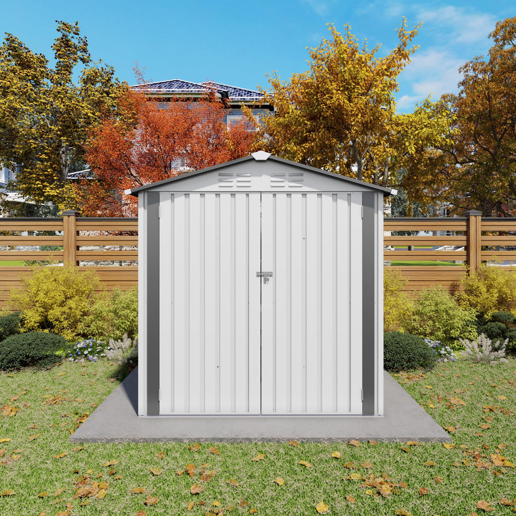 6x3.6FT Metal Outdoor Storage Shed with Lockable Door and Clear Window C49224