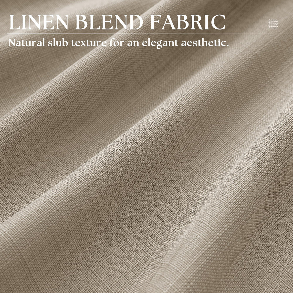 Taupe Linen Textured Grommet Curtains L95893