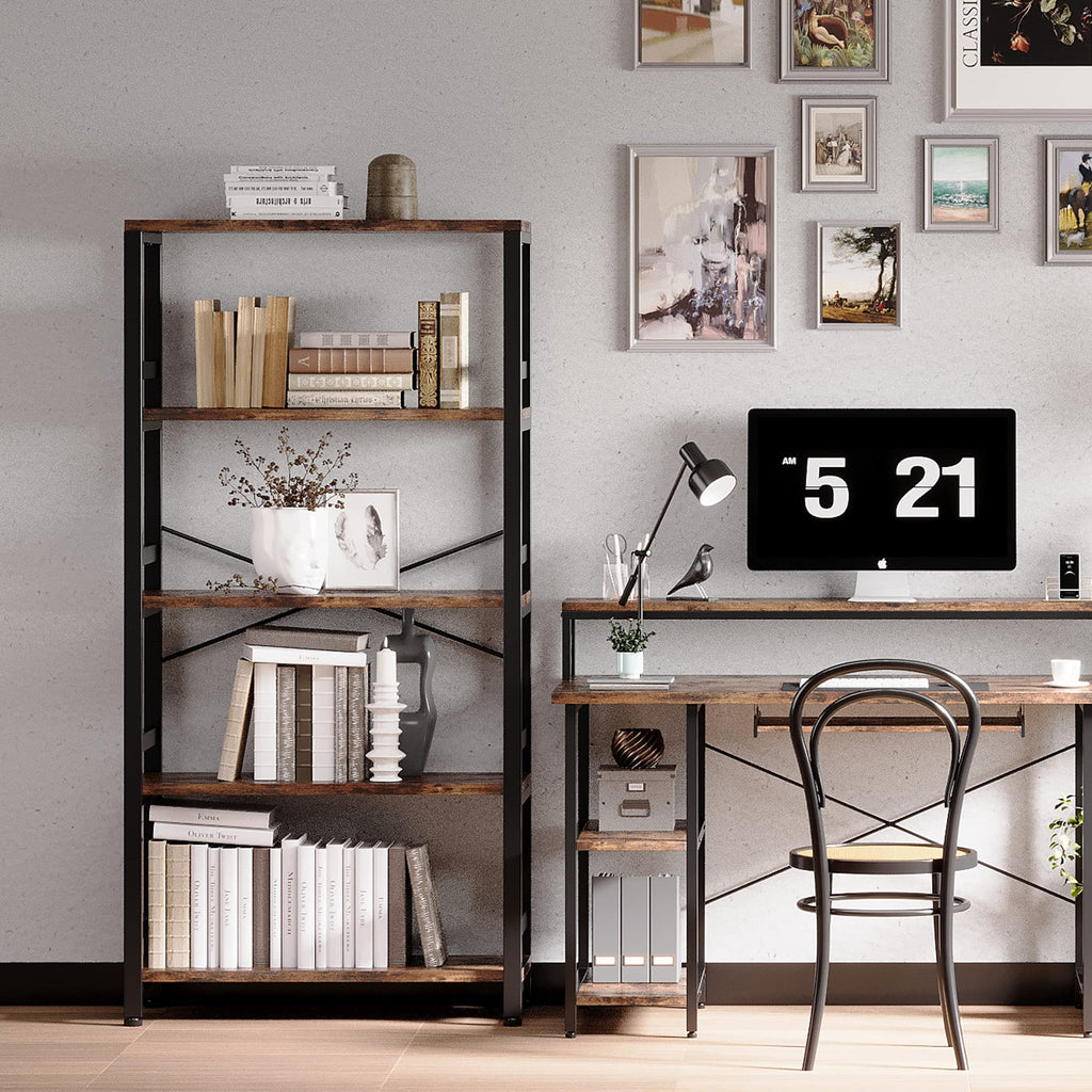 31.5" 5-Tier Industrial Bookshelf G149