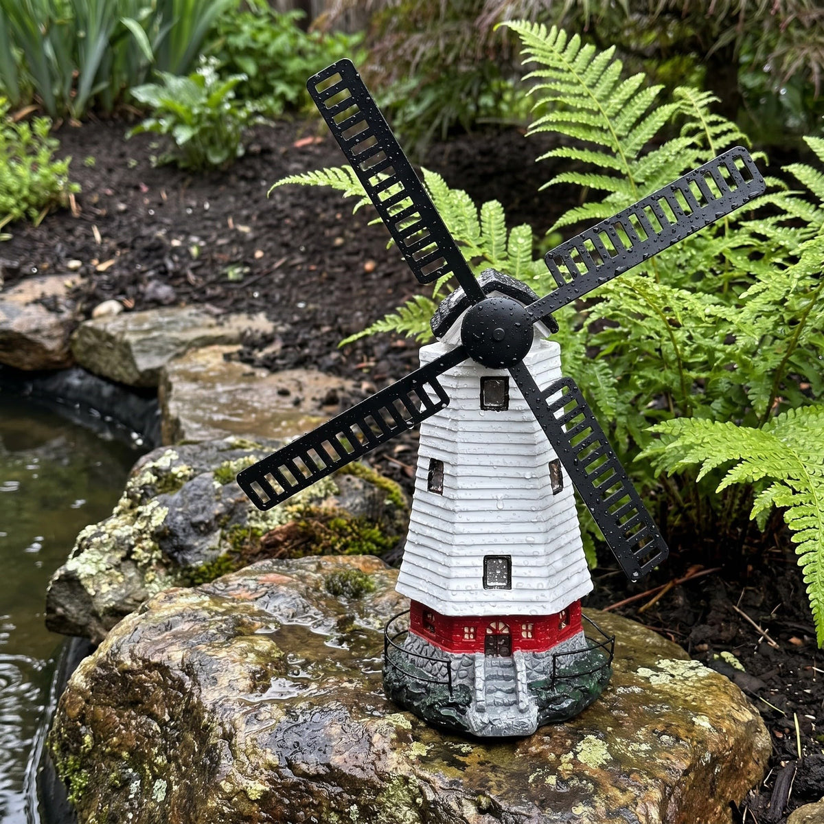 Solar Powered LED Lighthouse Garden Statue H604277