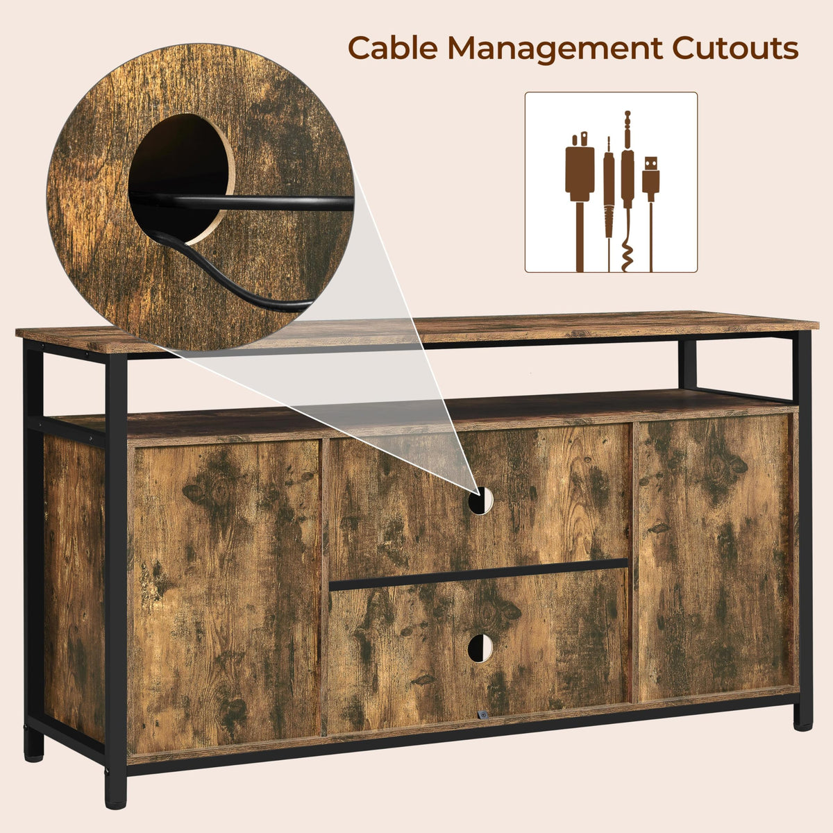 Tall Farmhouse TV Stand for 65 Inch TV Z399