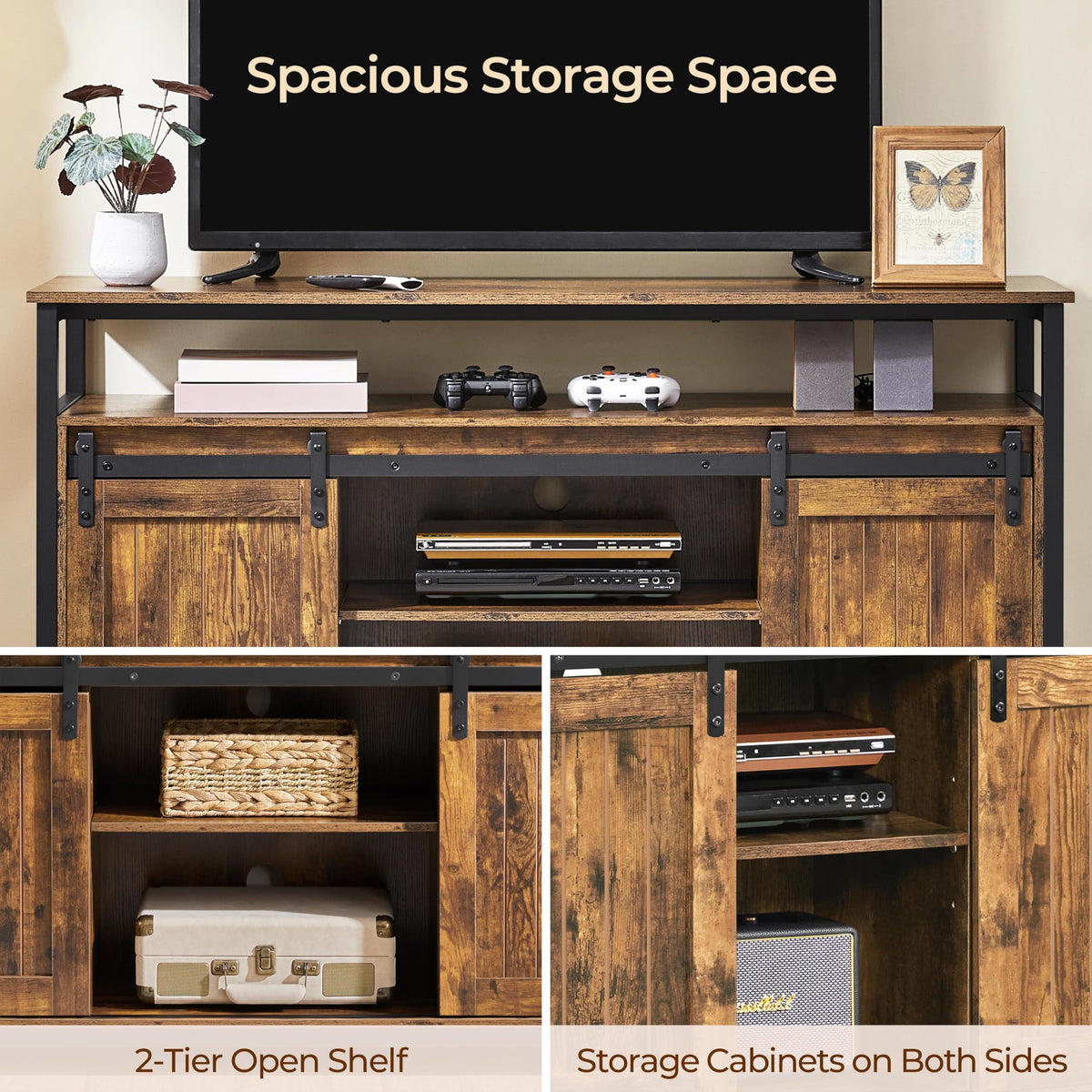 Tall Farmhouse TV Stand for 65 Inch TV Z399