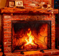 Black Single Panel Wrought Iron Fireplace Screen V15264