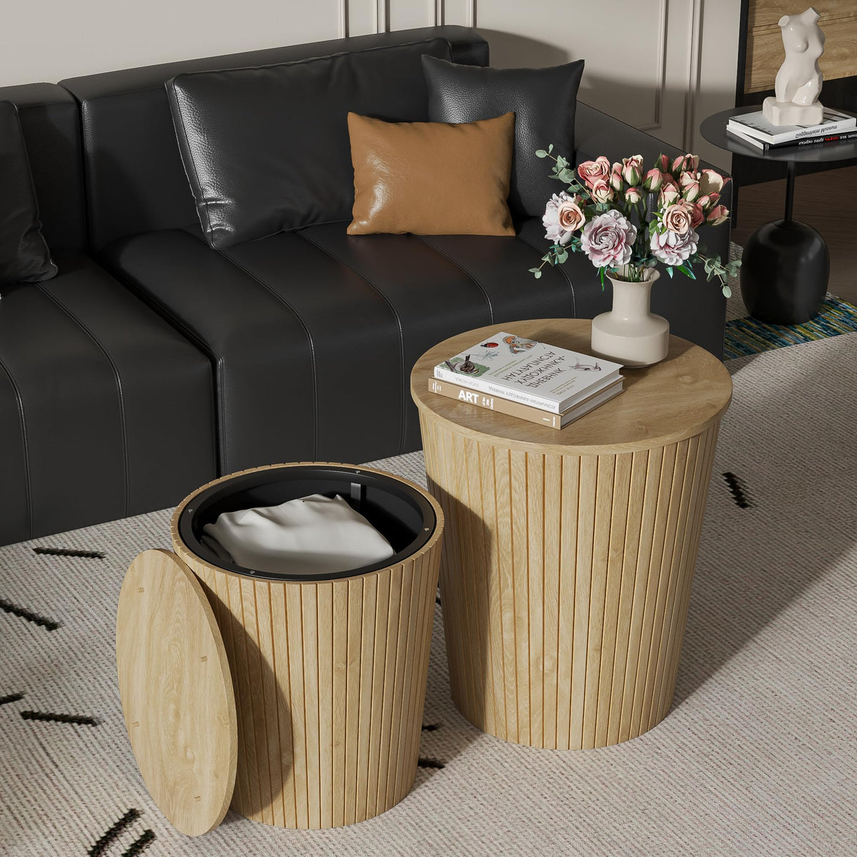 2-Piece Round Coffee Table Set Y2250